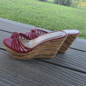 Schutz Women's Red Wedge Sandals